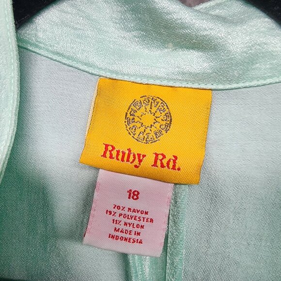 Ruby Rd. Jacket Womens 18 Mint Green Lightweight Rayon/Polyester/Nylon Blend - Picture 2 of 8